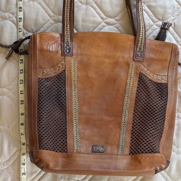 Bed Stu Two-Tone Brown Leather Shoulder Bag - Picture 8 of 10